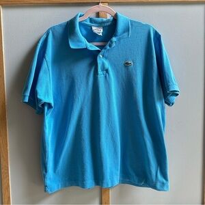 Vintage Lacoste Light Blue Polo L 6 Rugby Preppy Retro Golf Crocodile cotton
